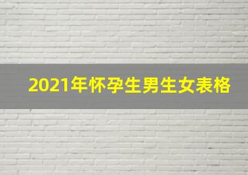 2021年怀孕生男生女表格