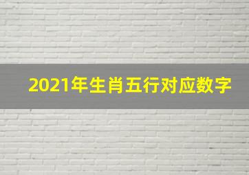 2021年生肖五行对应数字