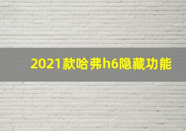 2021款哈弗h6隐藏功能