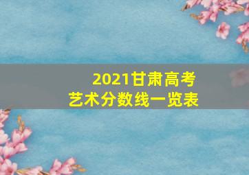 2021甘肃高考艺术分数线一览表