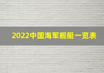 2022中国海军舰艇一览表