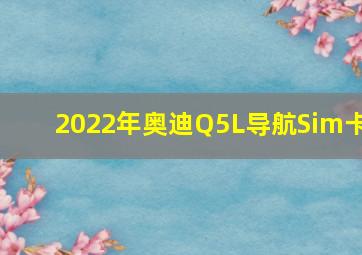 2022年奥迪Q5L导航Sim卡