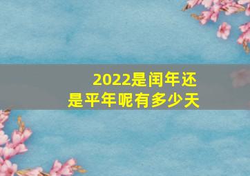 2022是闰年还是平年呢有多少天