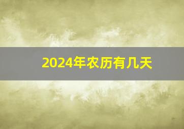 2024年农历有几天