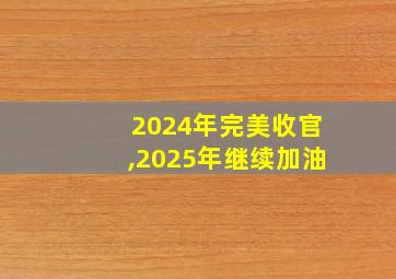 2024年完美收官,2025年继续加油