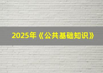 2025年《公共基础知识》