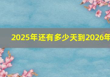 2025年还有多少天到2026年