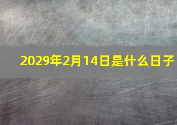 2029年2月14日是什么日子