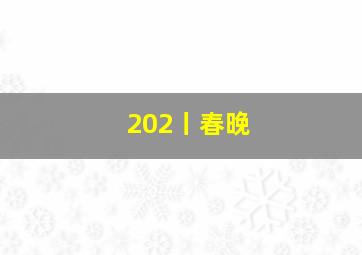 202丨春晚