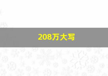 208万大写