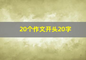 20个作文开头20字