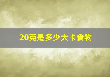 20克是多少大卡食物