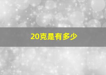 20克是有多少