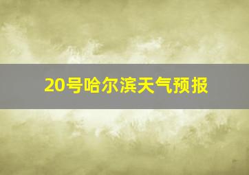 20号哈尔滨天气预报