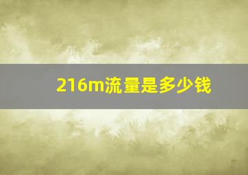 216m流量是多少钱