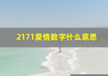 2171爱情数字什么意思