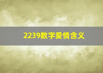 2239数字爱情含义