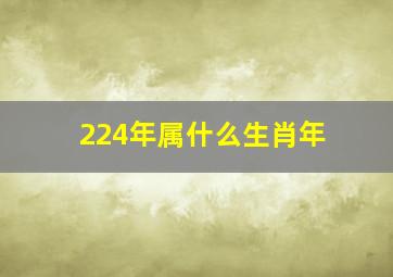 224年属什么生肖年