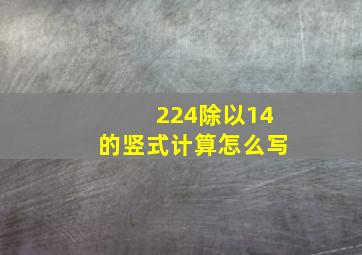 224除以14的竖式计算怎么写