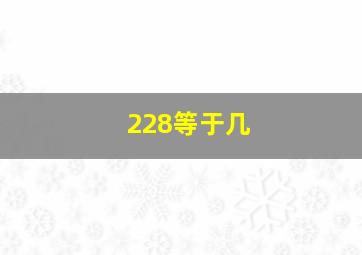 228等于几