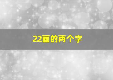 22画的两个字