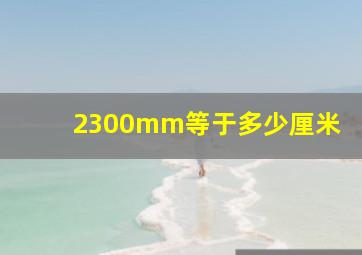 2300mm等于多少厘米