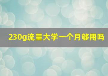 230g流量大学一个月够用吗