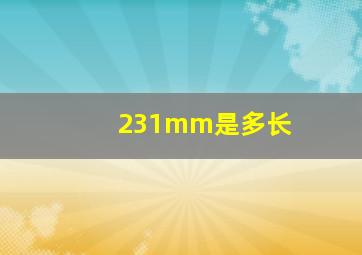 231mm是多长