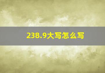 238.9大写怎么写