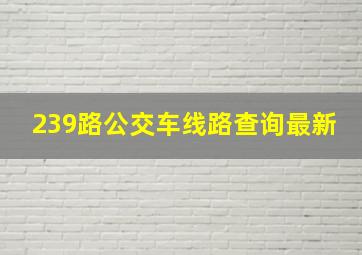 239路公交车线路查询最新