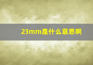 23mm是什么意思啊