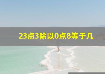 23点3除以0点8等于几