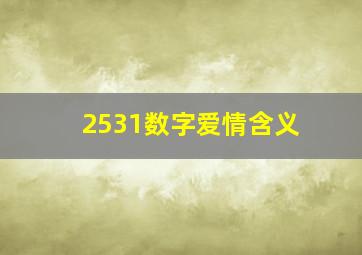 2531数字爱情含义