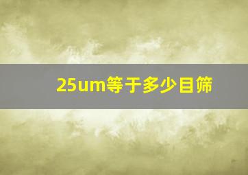 25um等于多少目筛