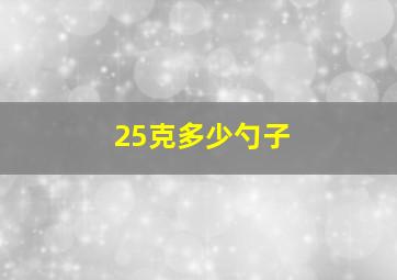 25克多少勺子