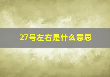 27号左右是什么意思