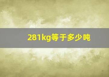 281kg等于多少吨