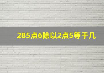 285点6除以2点5等于几