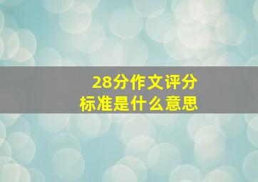 28分作文评分标准是什么意思