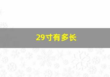 29寸有多长