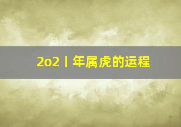 2o2丨年属虎的运程