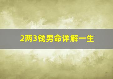 2两3钱男命详解一生