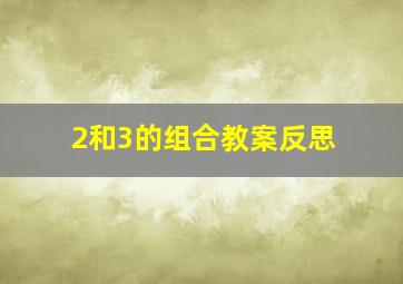 2和3的组合教案反思