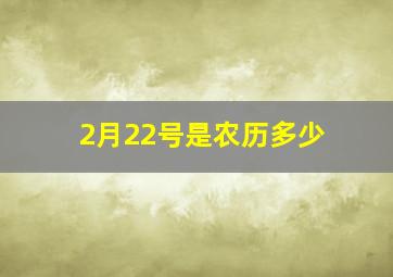 2月22号是农历多少