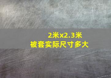 2米x2.3米被套实际尺寸多大