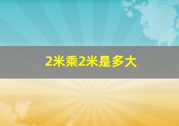 2米乘2米是多大