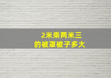 2米乘两米三的被罩被子多大