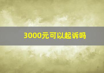 3000元可以起诉吗