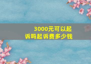 3000元可以起诉吗起诉费多少钱