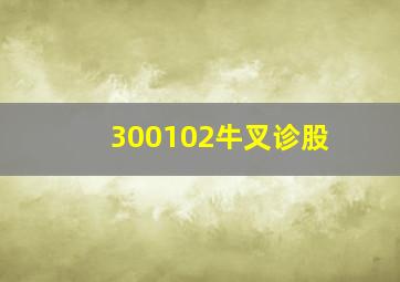 300102牛叉诊股